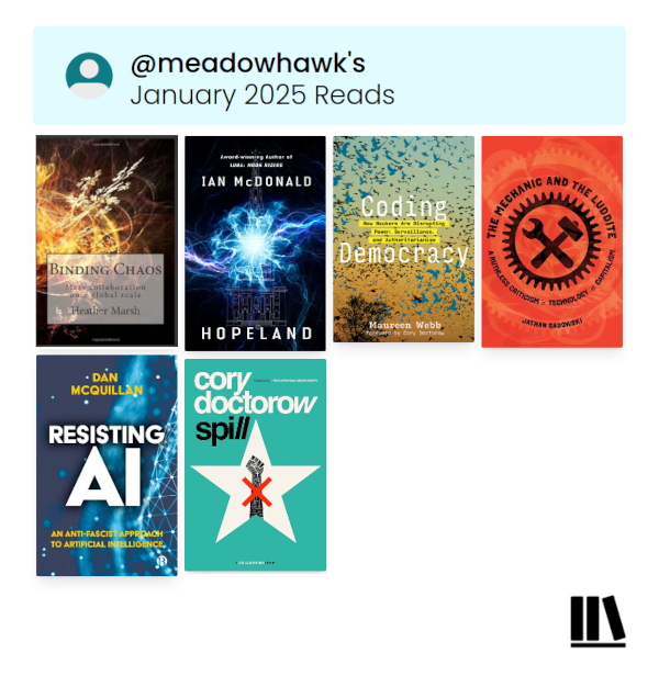 Image of book covers from recent reads.